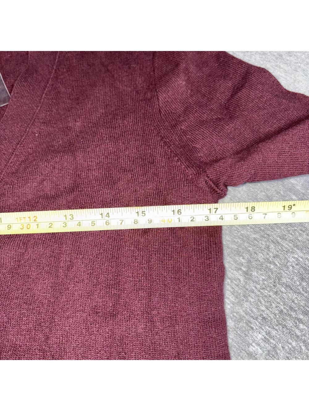 J Crew Mercantile NEW Wool Tri-Blend Button-Up Sweater Burgundy Woman’s XS - Picture 7 of 8